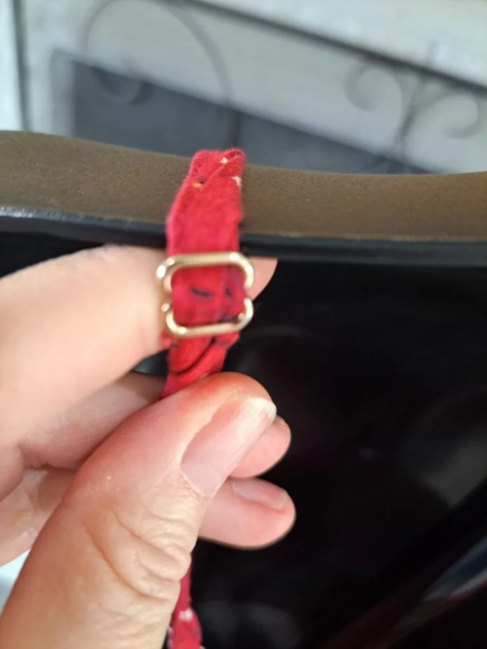 Natural Life Floral Red Tiered Sundress Adjustable Ruffled Flowy Rayon Medium - Picture 6 of 10